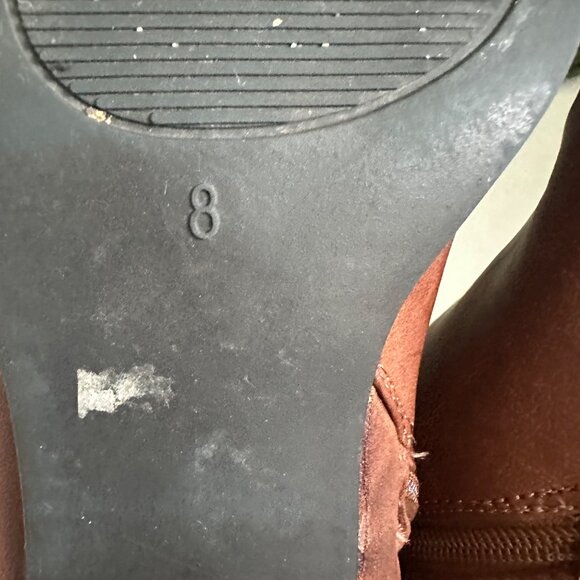 Brown Ankle Booties Size 8 With Side Zipper & Buckle Detail - Picture 6 of 10